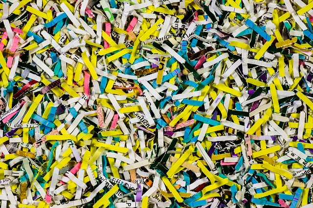 A pile of shredded paper 